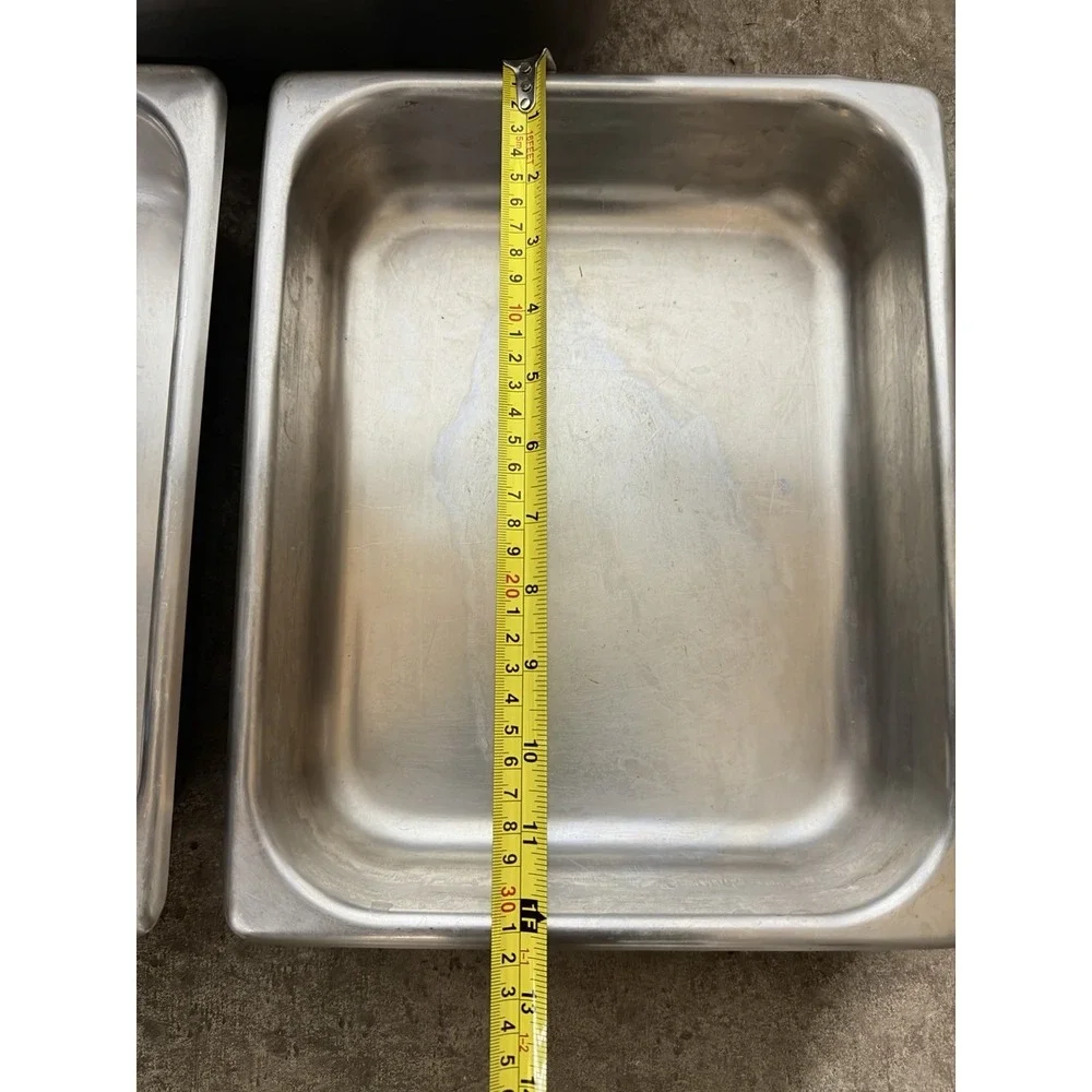 Lot of 3 Stainless Steel Steam Table Food Pans Restaurant Commercial‎ Used